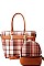 2 IN 1 CHECK TOTE AND MINI BACKPACK SET