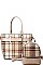 2 IN 1 CHECK TOTE AND MINI BACKPACK SET