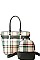 2 IN 1 CHECK TOTE AND MINI BACKPACK SET