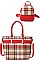 2 IN 1 CHECK TOTE AND MINI BACKPACK SET