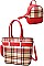 2 IN 1 CHECK TOTE AND MINI BACKPACK SET