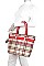 2 IN 1 CHECK TOTE AND MINI BACKPACK SET