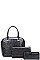 3 IN 1 ANIMAL SKIN TEXTURED SATCHEL CLUTCH AND WALLET SET