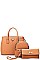 3IN1 TRENDY STYLISH TEXTURED SATCHEL BACKPACK AND CLUTCH SET