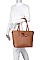 3IN1 FASHION BOW TIE SMOOTH TEXTURED SHOPPER BAG WITH BACKPACK AND CLUTCH SET