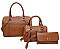 3IN1 FASHION PLAIN CLASSIC MINI DUFFEL BAG WITH MATCHING BAG AND CLUTCH SET