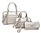 3IN1 FASHION PLAIN CLASSIC MINI DUFFEL BAG WITH MATCHING BAG AND CLUTCH SET