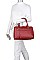 3IN1 FASHION PLAIN CLASSIC MINI DUFFEL BAG WITH MATCHING BAG AND CLUTCH SET