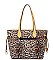 3 IN 1 TEXTURED LEOPARD PRINT TOTE BAG SET