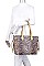 3 IN 1 TEXTURED LEOPARD PRINT TOTE BAG SET