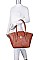 3 IN 1 CLASSIC LEATHER DESIGN TOTE BAGS AND CLUTCH SET