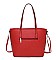 3 IN 1 TRENDY SMOOTH LEATHER DESIGN TOTE BAG SET