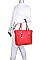 3 IN 1 TRENDY SMOOTH LEATHER DESIGN TOTE BAG SET