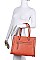 3 IN 1 SMOOTH LEATHER ZIPPER TOTE BAG BACKPACK AND CLUTCH SET