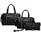 3 IN 1 TRENDY SMOOTH STUD STRAP DESIGN DUFFEL BAG AND CLUTCH SET