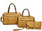 3 IN 1 TRENDY SMOOTH STUD STRAP DESIGN DUFFEL BAG AND CLUTCH SET