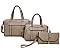 3 IN 1 TRENDY SMOOTH STUD STRAP DESIGN DUFFEL BAG AND CLUTCH SET