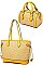 3 IN 1 TRENDY WOVEN TOTE BOSTON BAG SET