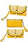 3 IN 1 TRENDY WOVEN TOTE BOSTON BAG SET