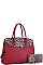 LEOPARD TWO TONE SATCHEL WITH MATCHING WALLET