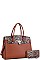 LEOPARD TWO TONE SATCHEL WITH MATCHING WALLET