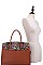 LEOPARD TWO TONE SATCHEL WITH MATCHING WALLET