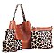 3 IN 1 LEOPARD DESIGN HOBO BAG SET