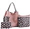 3 IN 1 LEOPARD DESIGN HOBO BAG SET