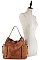 3IN1 MODERN TWO TONE DESIGN HOBO BAG WITH MINI BAG AND WALLET SET