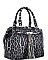 LEOPARD TASSEL ACCENT TWO WAY SATCHEL BAG
