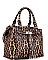 LEOPARD TASSEL ACCENT TWO WAY SATCHEL BAG
