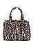 LEOPARD TASSEL ACCENT TWO WAY SATCHEL BAG