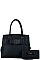 2 IN 1 RIBBON ACCENT SATCHEL WITH WALLET