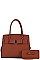 2 IN 1 RIBBON ACCENT SATCHEL WITH WALLET