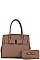 2 IN 1 RIBBON ACCENT SATCHEL WITH WALLET