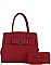 2 IN 1 RIBBON ACCENT SATCHEL WITH WALLET