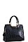 CUTE CROCO PATTERN SATCHEL WITH LONG STRAP