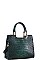 CUTE CROCO PATTERN SATCHEL WITH LONG STRAP