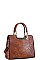 CUTE CROCO PATTERN SATCHEL WITH LONG STRAP