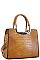 CUTE CROCO PATTERN SATCHEL WITH LONG STRAP