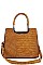 CUTE CROCO PATTERN SATCHEL WITH LONG STRAP