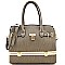 Textured Bottom Compartment Padlock BOXY Satchel