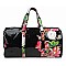 Glossy Flower Printed 2-in-1 Duffel & Makeup Pouch Set