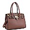 2-Way Leopard Print Padlock Medium Satchel