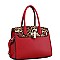 2-Way Leopard Print Padlock Medium Satchel