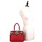 2-Way Leopard Print Padlock Medium Satchel