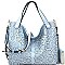 LF1491W-LP Flower Pattern Laser-cut Hobo Wallet SET