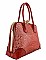 PATENT SNAKE PRINT DIAMOND JEWEL TOP SATCHEL