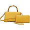 2-in-1 Fashion Bamboo Top Handle Flap Satchel