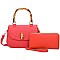 2-in-1 Bamboo Top Handle Flap Satchel